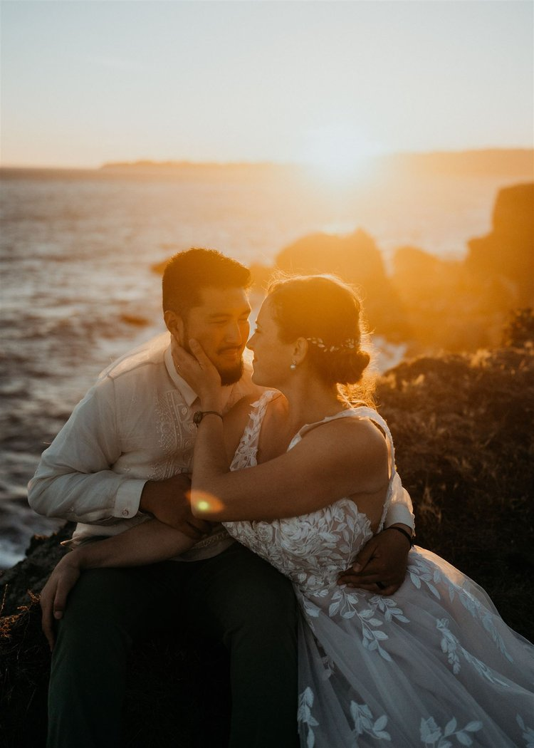 Sunset elopement photos in Marin Headlands California.