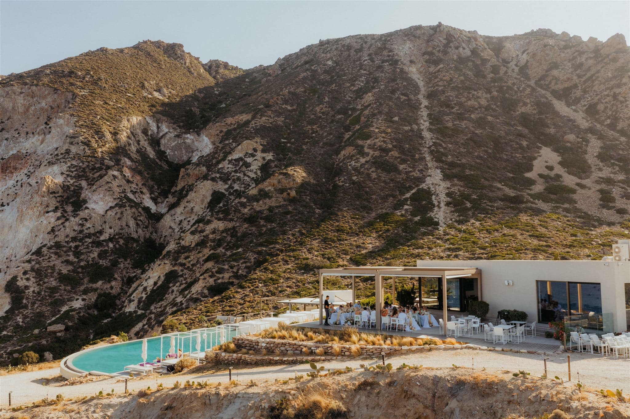 Milos Greece intimate micro wedding reception