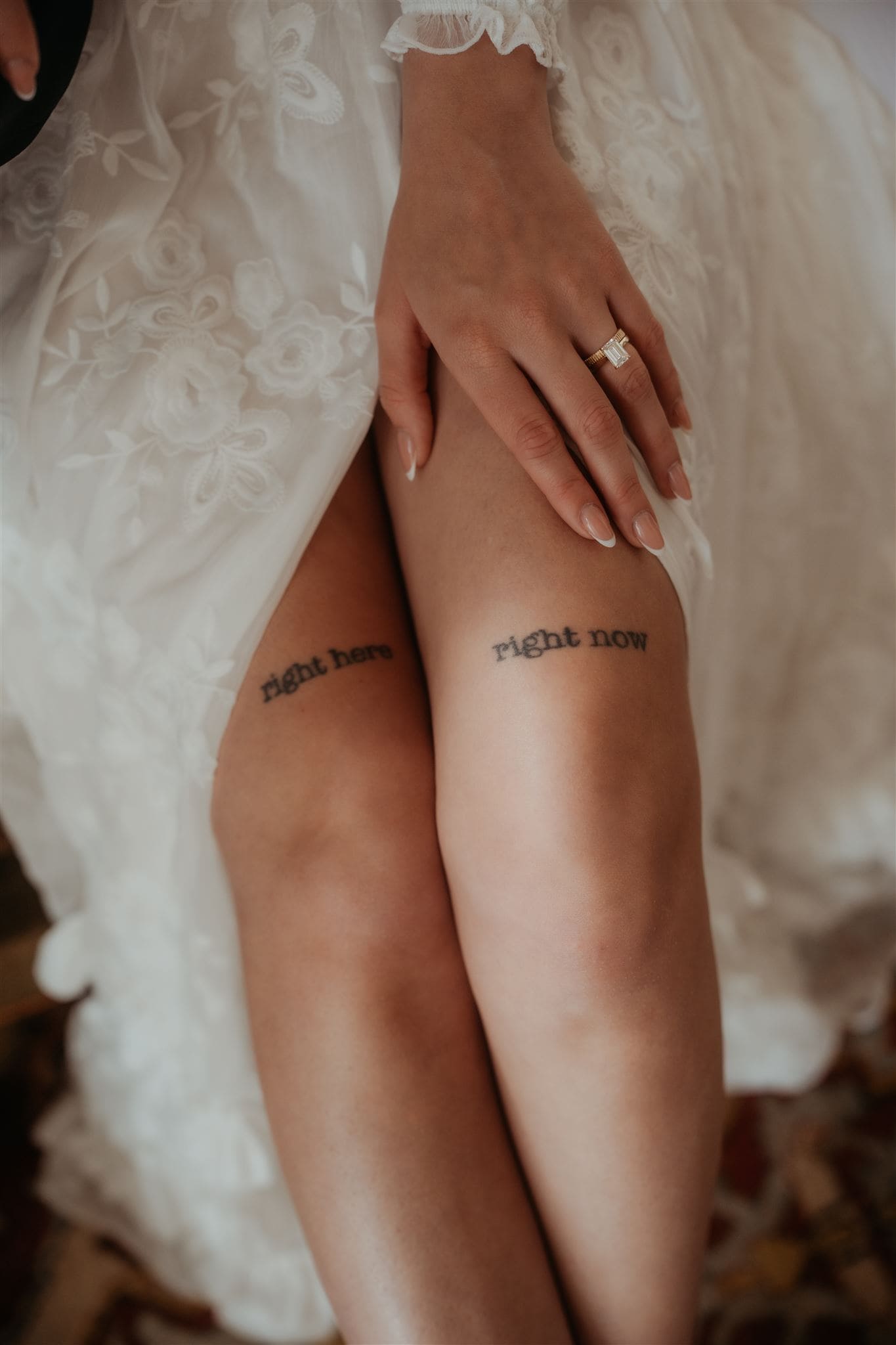 caitlin - bride tattoo on her wedding day