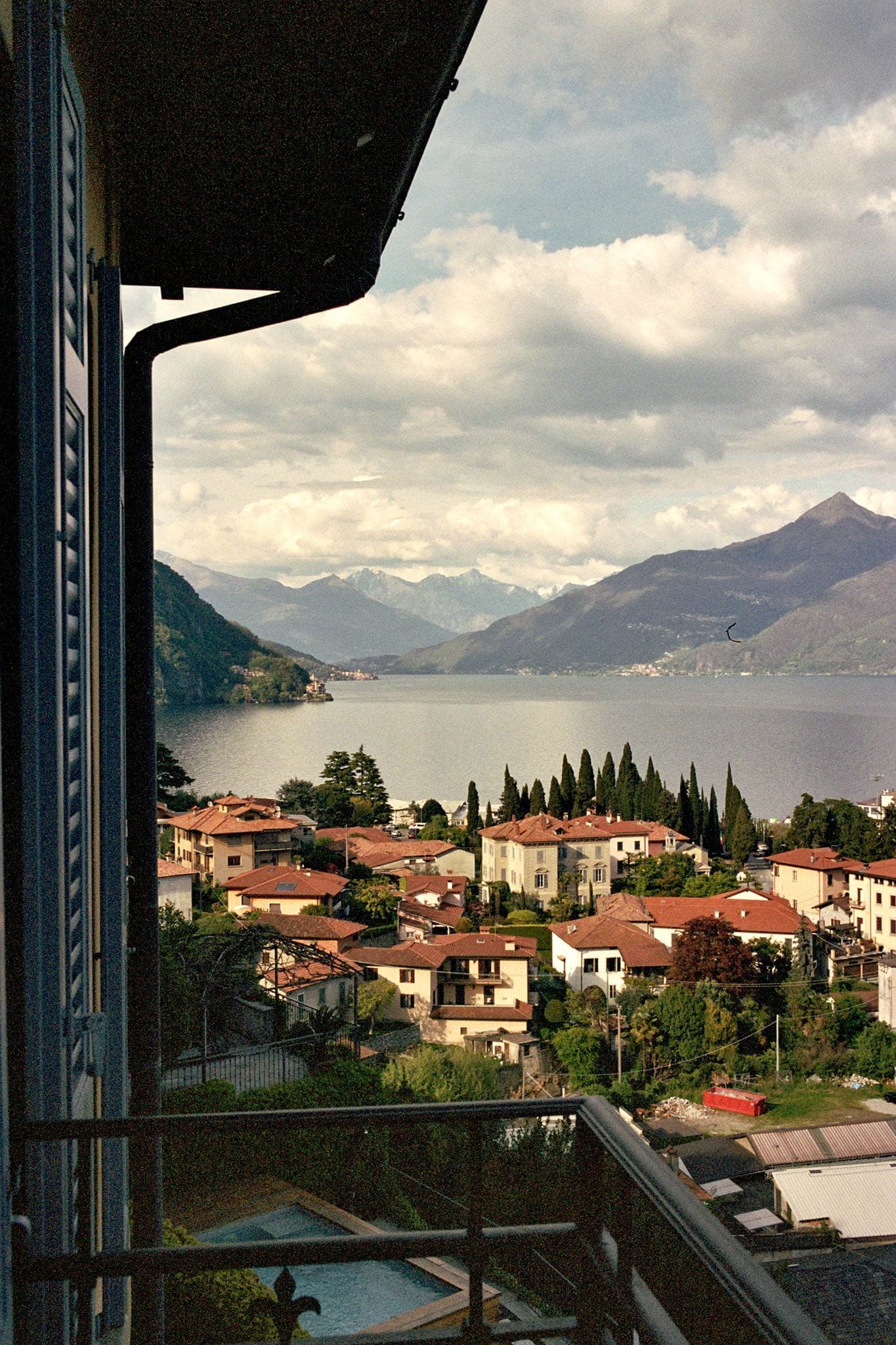 Villa view in Lake Como, Italy on film.