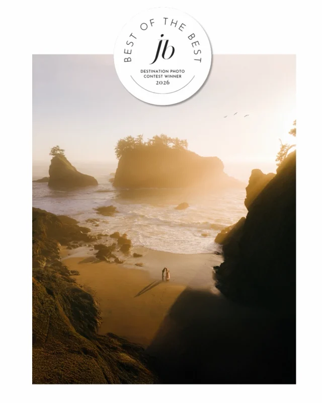 This photograph took 3 years to make and a few days ago, I found out this image was selected as one of Junebug Weddings’ 2026 Best of the Best Destination Photos.

This is the 3rd year my work has been recognized in this category, and somehow the feeling is always the same.

Gratitude, yes
Disbelief, oh so much more

M & A first inquired in 2022
Planned a wedding for 2024
Then we postponed it until 2025

Plans changed. Dates shifted. We pivoted, then pivoted again

Social media and the wedding world only shows the sunshine and rainbows. The part where life happens in mysterious ways and the only thing we can do is keep going.

This image was taken along the Southern Oregon Coast, near Samuel H. Boardman State Scenic Corridor, after three years of dreaming, planning, waiting, and trusting.

This day and the winning image reminded me that sometimes you have to believe there’s light in the darkness. 

I’m overwhelmed with gratitude that M and & had to believe I’d see something they couldn’t yet see…And all of us had to walk into the unknown together.

Over the years, I’ve learned that the most meaningful photographs rarely come from following a formula…
…they come from curiosity.
…from staying a little longer.
…from walking a little farther.
…from trying something that might not work.

Every photograph requires a leap of faith.
And for me, personally, a photograph doesn’t need to win anything to remind me the enormous amount of trust my clients give me.

Thank you to M + A, @junebugweddings , and the judges for this incredible honor.

And thank you to every couple who has trusted me to witness a chapter of their lives. I know how much trust that requires. I don’t take it lightly.

Captured on @sonyalpha a7IV edited with @hdpresets 
Film on @kodak Portra 400